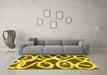 Machine Washable Abstract Yellow Modern Rug in a Living Room, wshabs1151yw