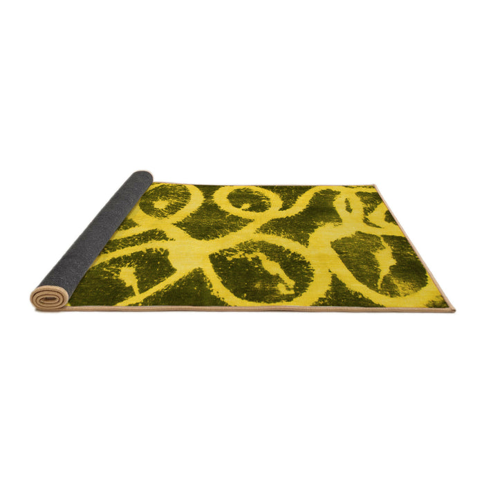 Sideview of Abstract Yellow Modern Rug, abs1151yw