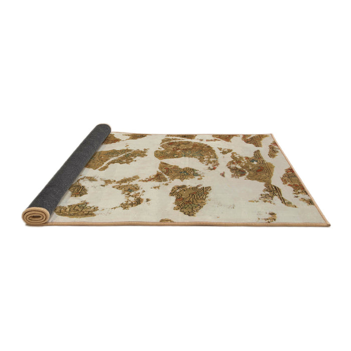 Sideview of Abstract Wheat Beige Modern Rug, abs1152