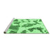 Sideview of Machine Washable Abstract Emerald Green Modern Area Rugs, wshabs1152emgrn
