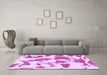 Machine Washable Abstract Purple Modern Area Rugs in a Living Room, wshabs1152pur