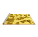 Sideview of Machine Washable Abstract Yellow Modern Rug, wshabs1152yw