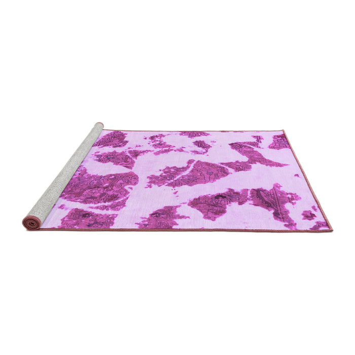 Sideview of Machine Washable Abstract Purple Modern Area Rugs, wshabs1152pur