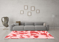 Machine Washable Abstract Red Modern Rug, wshabs1152red