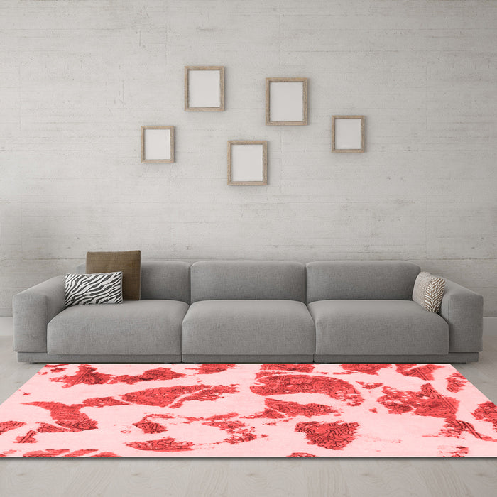 Modern Red Washable Rugs