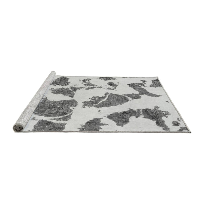 Sideview of Machine Washable Abstract Gray Modern Rug, wshabs1152gry