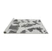 Sideview of Machine Washable Abstract Gray Modern Rug, wshabs1152gry