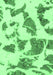 Machine Washable Abstract Emerald Green Modern Area Rugs, wshabs1152emgrn