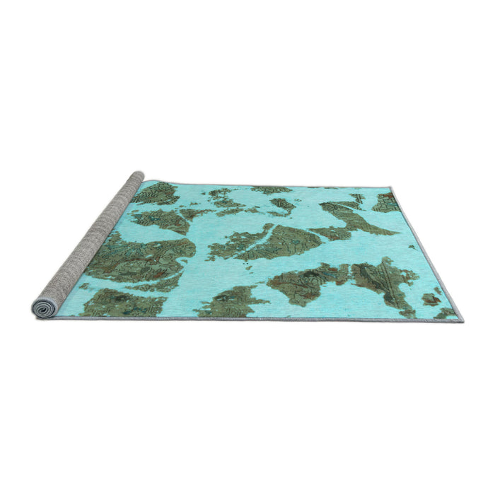 Sideview of Machine Washable Abstract Light Blue Modern Rug, wshabs1152lblu