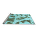 Sideview of Machine Washable Abstract Light Blue Modern Rug, wshabs1152lblu