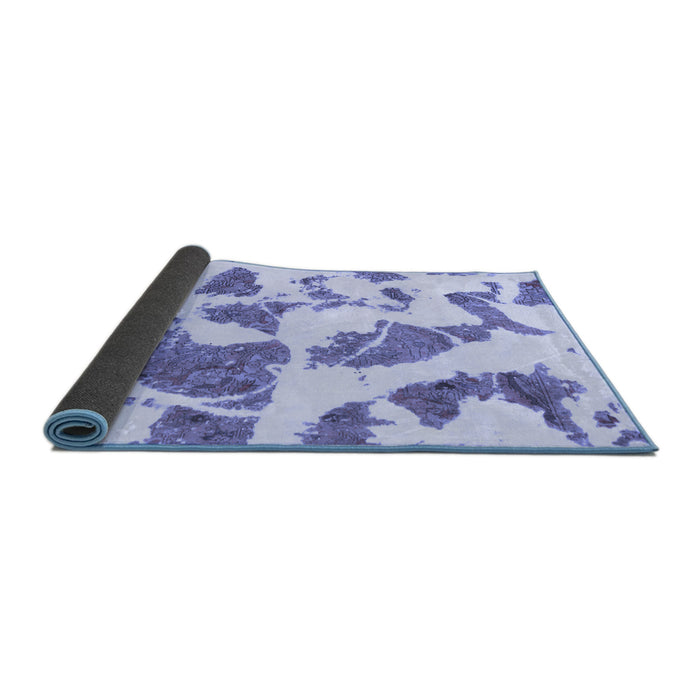 Sideview of Abstract Blue Modern Rug, abs1152blu