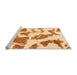 Sideview of Machine Washable Abstract Orange Modern Area Rugs, wshabs1152org