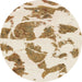 Round Machine Washable Abstract Wheat Beige Rug, wshabs1152