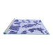 Sideview of Machine Washable Abstract Blue Modern Rug, wshabs1152blu