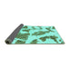 Sideview of Abstract Turquoise Modern Rug, abs1152turq