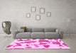 Machine Washable Abstract Pink Modern Rug in a Living Room, wshabs1152pnk