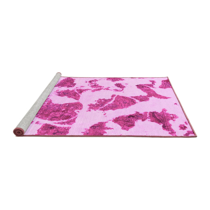 Sideview of Machine Washable Abstract Pink Modern Rug, wshabs1152pnk