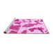 Sideview of Machine Washable Abstract Pink Modern Rug, wshabs1152pnk