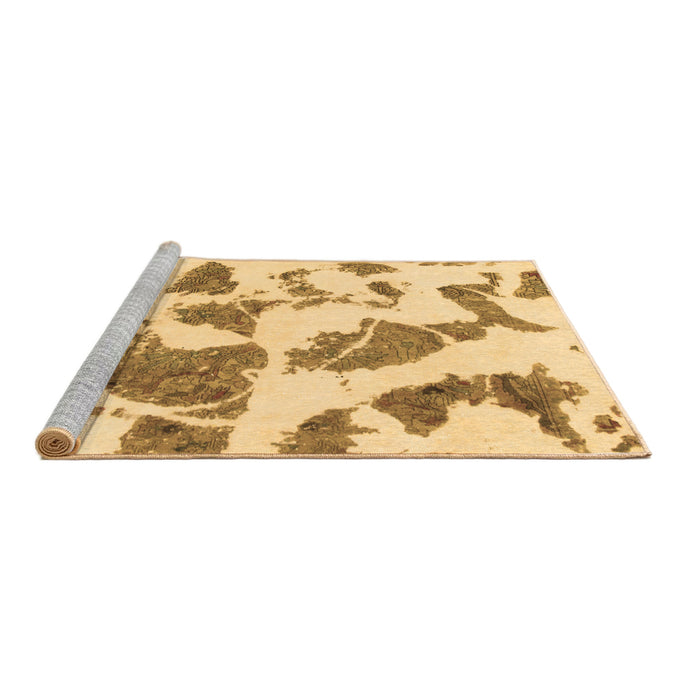 Sideview of Machine Washable Abstract Brown Modern Rug, wshabs1152brn