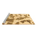 Sideview of Machine Washable Abstract Brown Modern Rug, wshabs1152brn