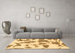 Machine Washable Abstract Brown Modern Rug in a Living Room,, wshabs1152brn