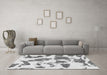 Machine Washable Abstract Gray Modern Rug in a Living Room,, wshabs1152gry