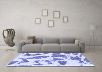 Machine Washable Abstract Blue Modern Rug, wshabs1152blu