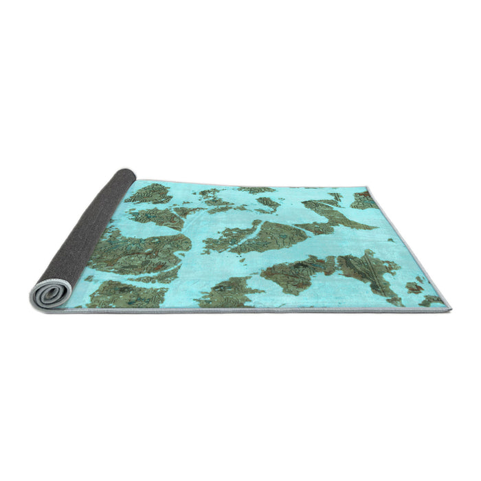 Sideview of Abstract Light Blue Modern Rug, abs1152lblu