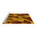 Sideview of Machine Washable Abstract Yellow Modern Rug, wshabs1153yw