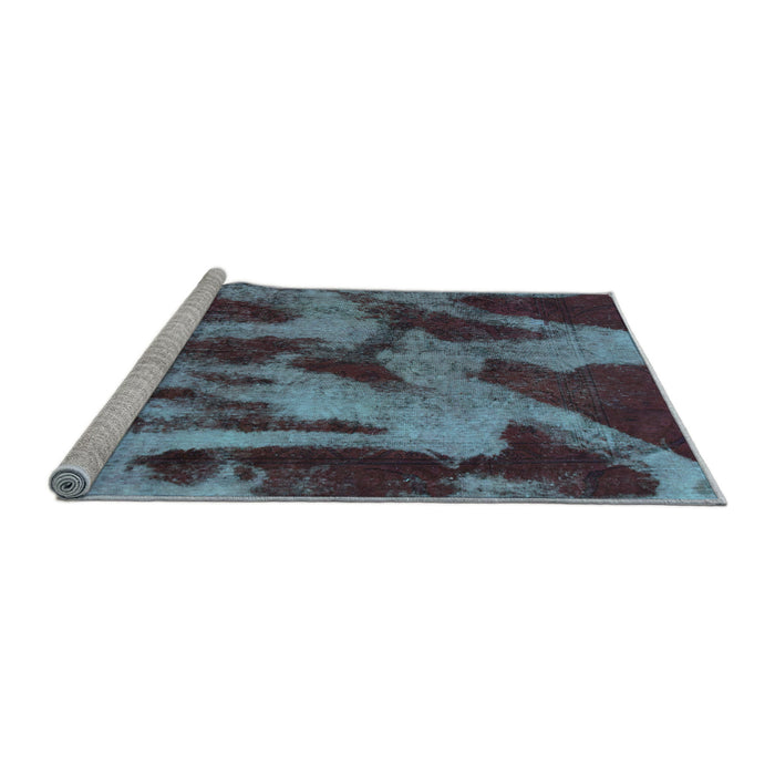 Sideview of Machine Washable Abstract Light Blue Modern Rug, wshabs1153lblu