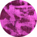 Round Abstract Pink Modern Rug, abs1153pnk