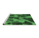 Sideview of Machine Washable Abstract Emerald Green Modern Area Rugs, wshabs1153emgrn