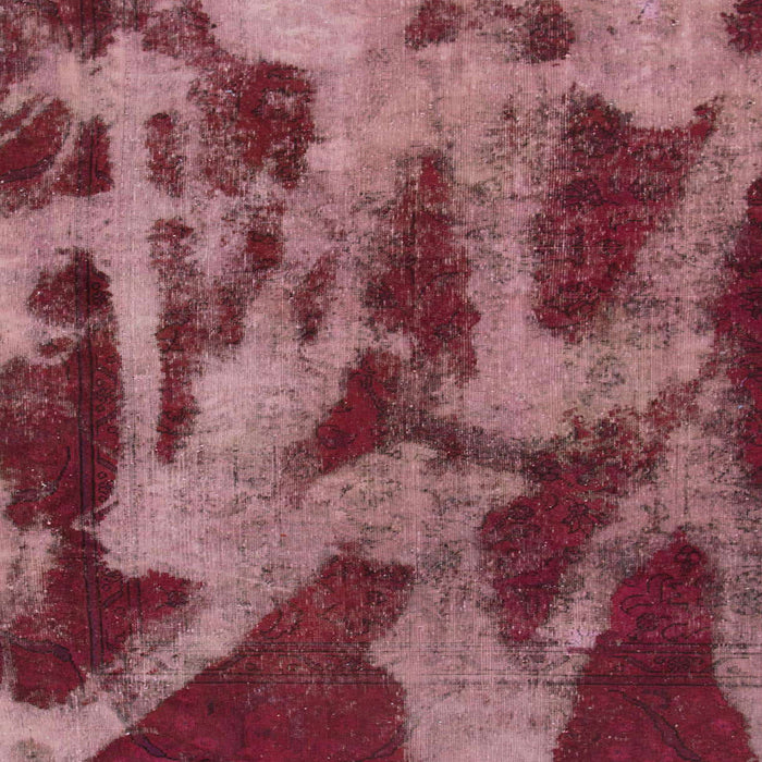 Square Machine Washable Abstract Pink Coral Pink Rug, wshabs1153