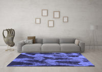 Machine Washable Abstract Blue Modern Rug, wshabs1153blu