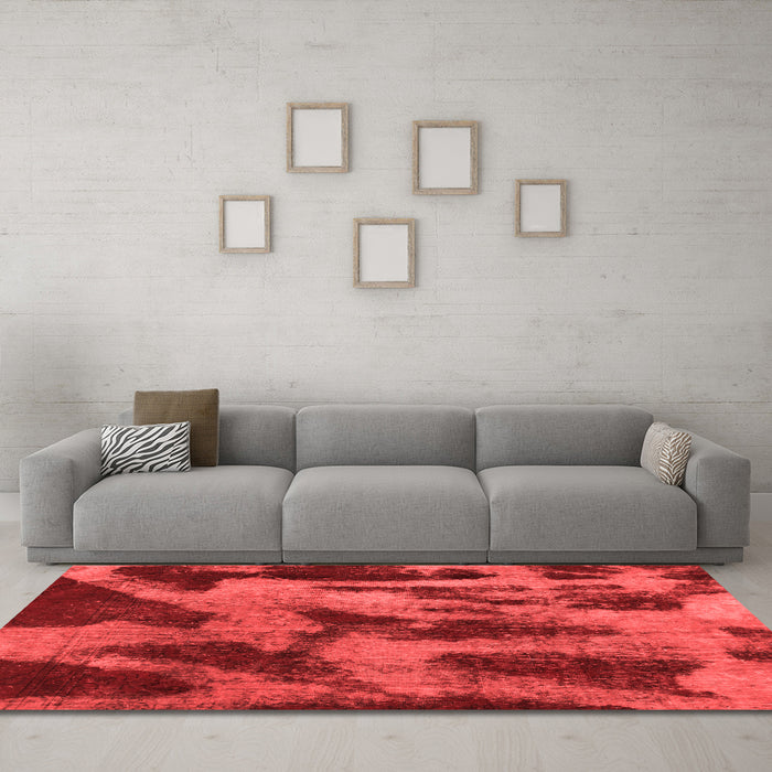 Modern Red Washable Rugs