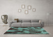 Machine Washable Abstract Turquoise Modern Area Rugs in a Living Room,, wshabs1153turq