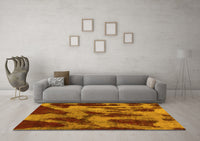 Machine Washable Abstract Yellow Modern Rug, wshabs1153yw