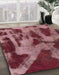 Round Abstract Pink Coral Pink Modern Rug in a Office, abs1153