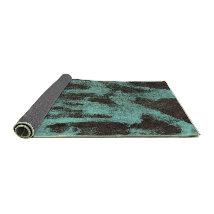 Sideview of Abstract Turquoise Modern Rug, abs1153turq