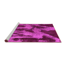 Sideview of Machine Washable Abstract Pink Modern Rug, wshabs1153pnk