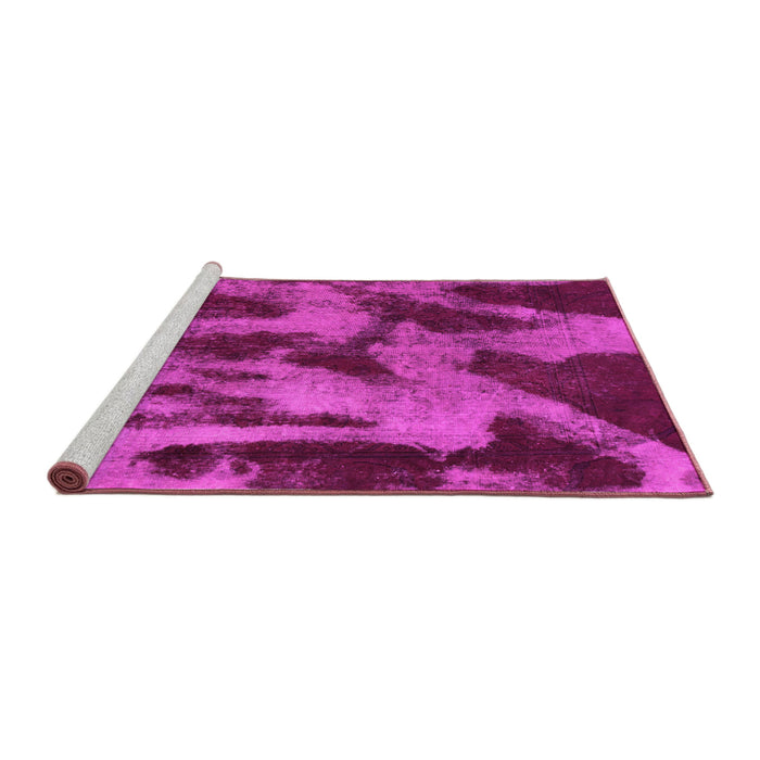 Sideview of Machine Washable Abstract Pink Modern Rug, wshabs1153pnk