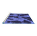 Sideview of Machine Washable Abstract Blue Modern Rug, wshabs1153blu