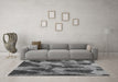 Machine Washable Abstract Gray Modern Rug in a Living Room,, wshabs1153gry