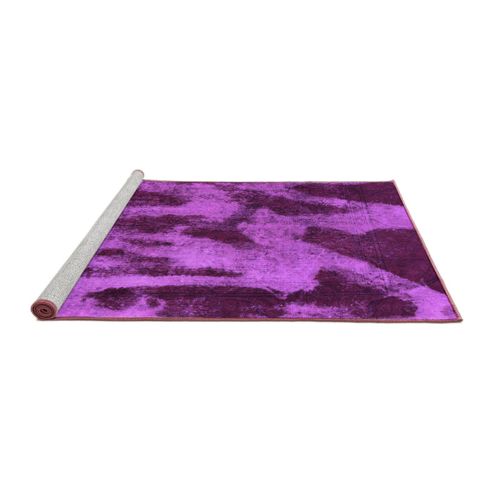Sideview of Machine Washable Abstract Purple Modern Area Rugs, wshabs1153pur