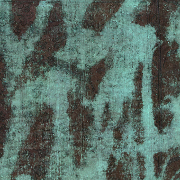 Machine Washable Abstract Turquoise Modern Area Rugs, wshabs1153turq