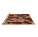 Sideview of Machine Washable Abstract Brown Modern Rug, wshabs1153brn