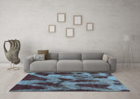 Machine Washable Abstract Light Blue Modern Rug, wshabs1153lblu