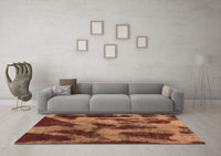 Machine Washable Abstract Brown Modern Rug, wshabs1153brn