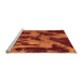 Sideview of Machine Washable Abstract Orange Modern Area Rugs, wshabs1153org