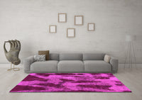 Machine Washable Abstract Pink Modern Rug, wshabs1153pnk